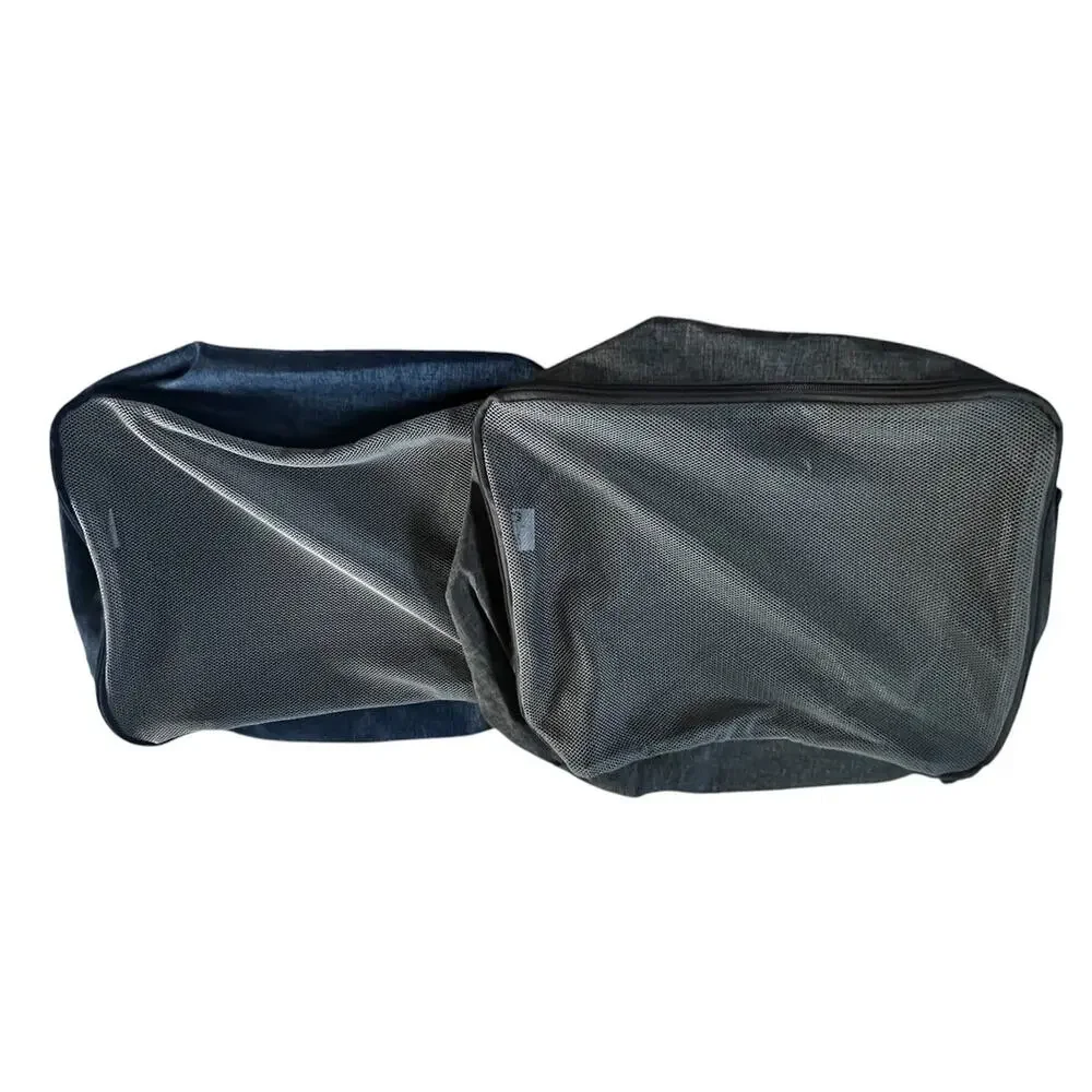 Lug 2-Piece Travel Shoe Bags Set (Blue & Gray, Zippered with Mesh Panels)